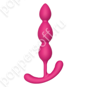 Розовая анальная цепочка Silky Smooth T-Teardrop - 14 см