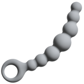 Серая упругая анальная цепочка Flexible Wand - 18 см