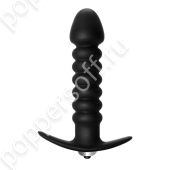 Чёрная анальная вибропробка Twisted Anal Plug - 13 см