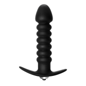 Чёрная анальная вибропробка Twisted Anal Plug - 13 см