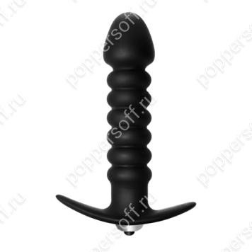 Чёрная анальная вибропробка Twisted Anal Plug - 13 см