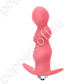 Розовая фигурная анальная вибропробка Spiral Anal Plug - 12 см