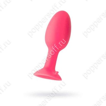 Анальная втулка POPO Pleasure by TOYFA, со стальным шариком внутри, силикон, розовый, 10,5 см