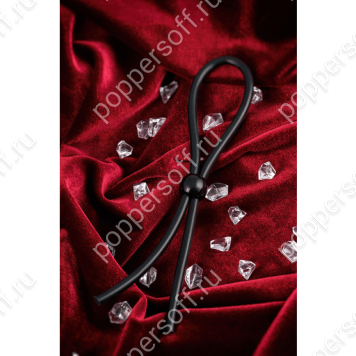 Лассо на пенис A-Toys by TOYFA Laso с одной бусиной, силикон, черное, 19,5 см