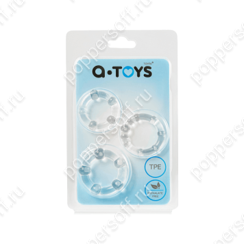 Набор эрекционных колец на пенис A-Toys by TOYFA, силикон, прозрачный, Ø 3,5/3/2 см