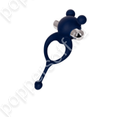 Виброкольцо с хвостиком JOS MICKEY, силикон, синий, 12,5 см