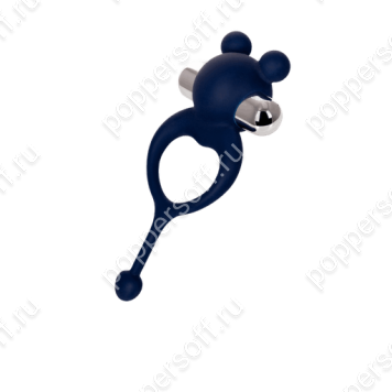 Виброкольцо с хвостиком JOS MICKEY, силикон, синий, 12,5 см