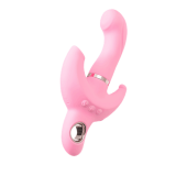 Вибратор поворотный c клиторальным стимулятором JOS Twistme, силикон, розовый, 19,5 см