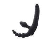 Безремневой страпон Black&Red by TOYFA с вибропулей, силикон, черный, 35 см