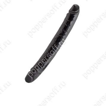 Черный двусторонний фаллоимитатор - 31 см