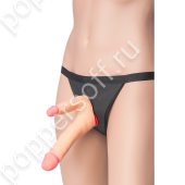 Фаллоимитатор поясной RealStick Elite для двойного проникновения, TPR, телесный, 19 см