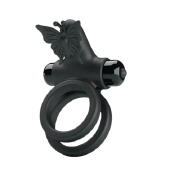 Черное эрекционное виброкольцо Passionate Ring IX