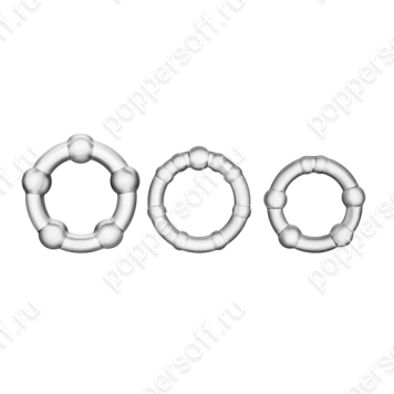 Набор из 3 прозрачных эрекционных колец Stay Hard Beaded Cockrings