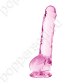 Розовый фаллоимитатор 8 Inch Crystalline Dildo - 19,5 см