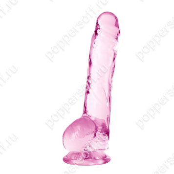 Розовый фаллоимитатор 8 Inch Crystalline Dildo - 19,5 см