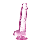 Розовый фаллоимитатор 7 Inch Crystalline Dildo - 17,7 см