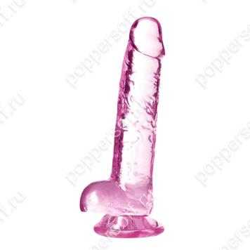 Розовый фаллоимитатор 7 Inch Crystalline Dildo - 17,7 см