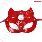 Красная игровая маска с ушками