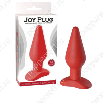 Красная анальная пробка с узким кончиком - 9 см