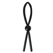 Черное силиконовое эрекционное кольцо-лассо