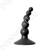 Чёрный фигурный изогнутый анальный стимулятор - 8,5 см