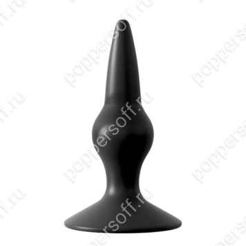 Чёрная анальная пробка с утолщающим шариком - 9 см